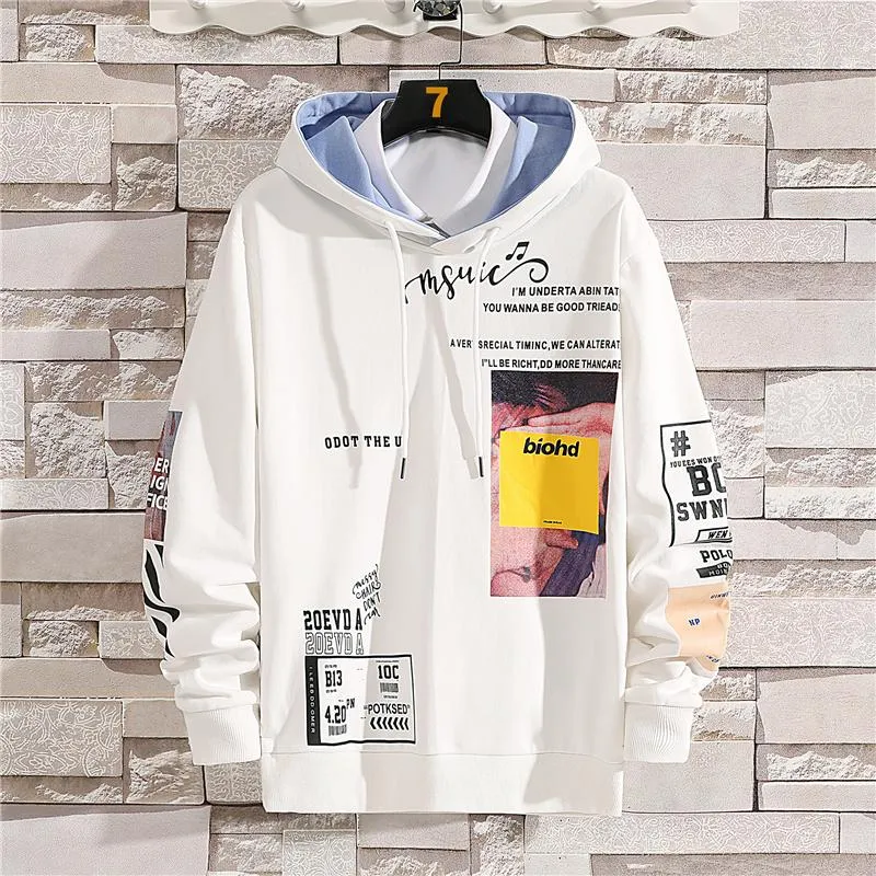 Erkek Hoodies Bahar Sonbahar Üstleri Harajuku Kapüşonlu Sweatshirts Koreli Gençlik Çakırma Sokak Giyim Hip-Hop Trend Giyim
