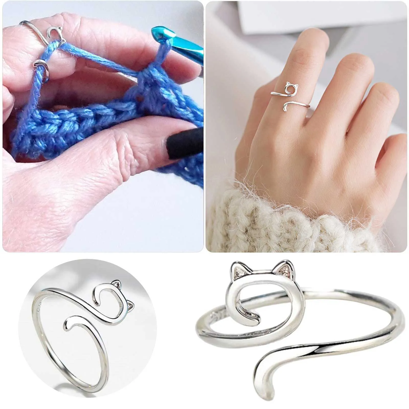 Crochet Tension Rings Sterling Silver, Custom Made to Fit Your Finger,  Designs on Each Ring Vary Slightly so Each Ring is Unique 