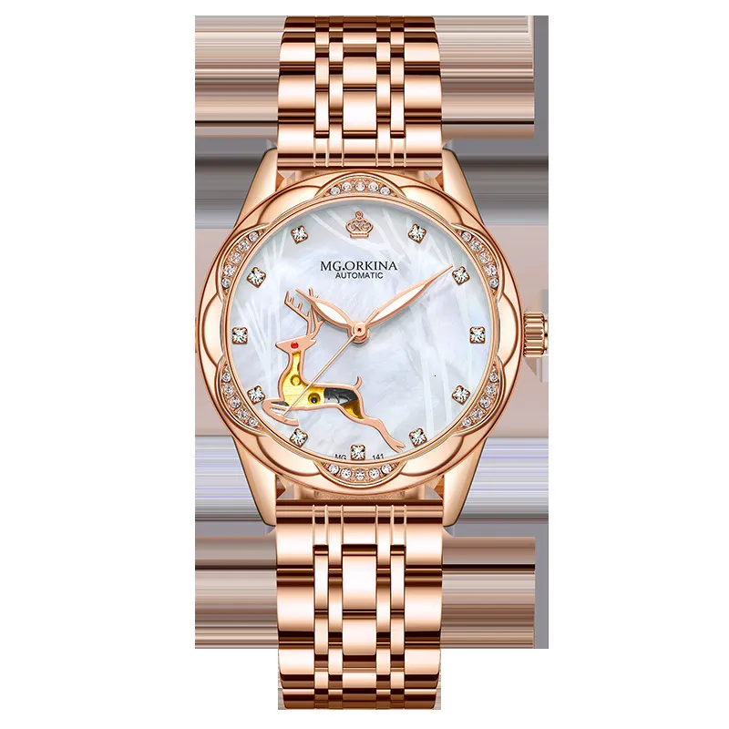 Autres montres Orkina Automatic Mécanique femme dames bracelet en acier créatif femelle horloge imperméable Montre Femme 230811