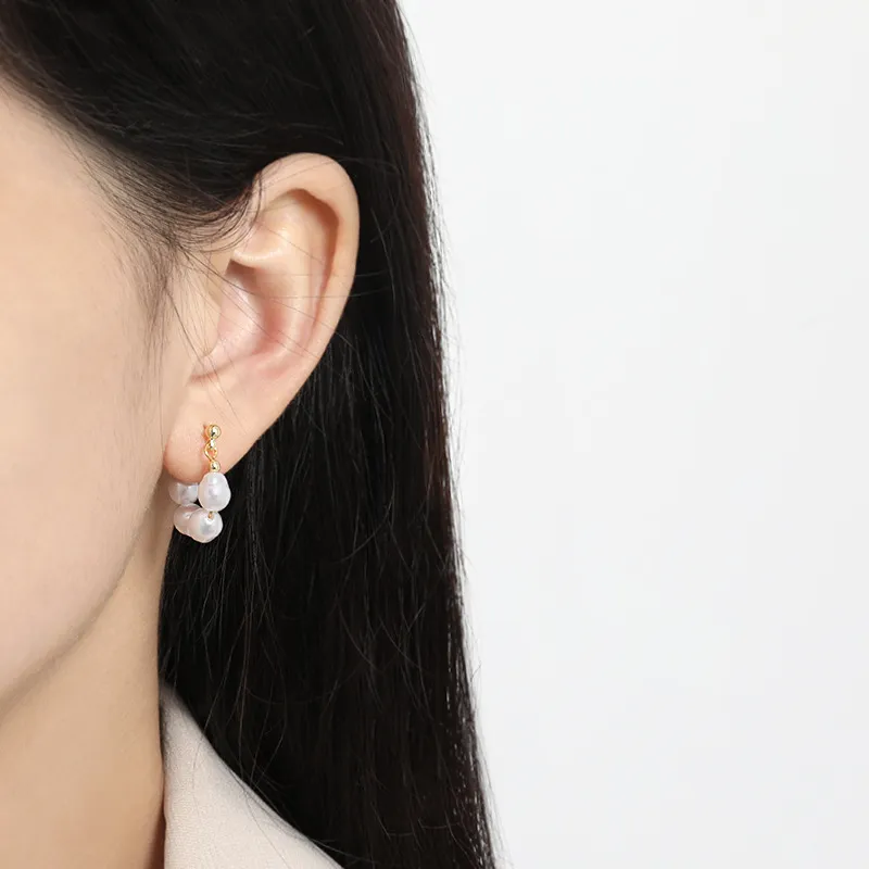 Französische U-förmige Süßwasser-Ohrhänger im Retro-Luxus-Stil mit Barockperlen für Damen, modisch für Hochzeiten_voghion.com