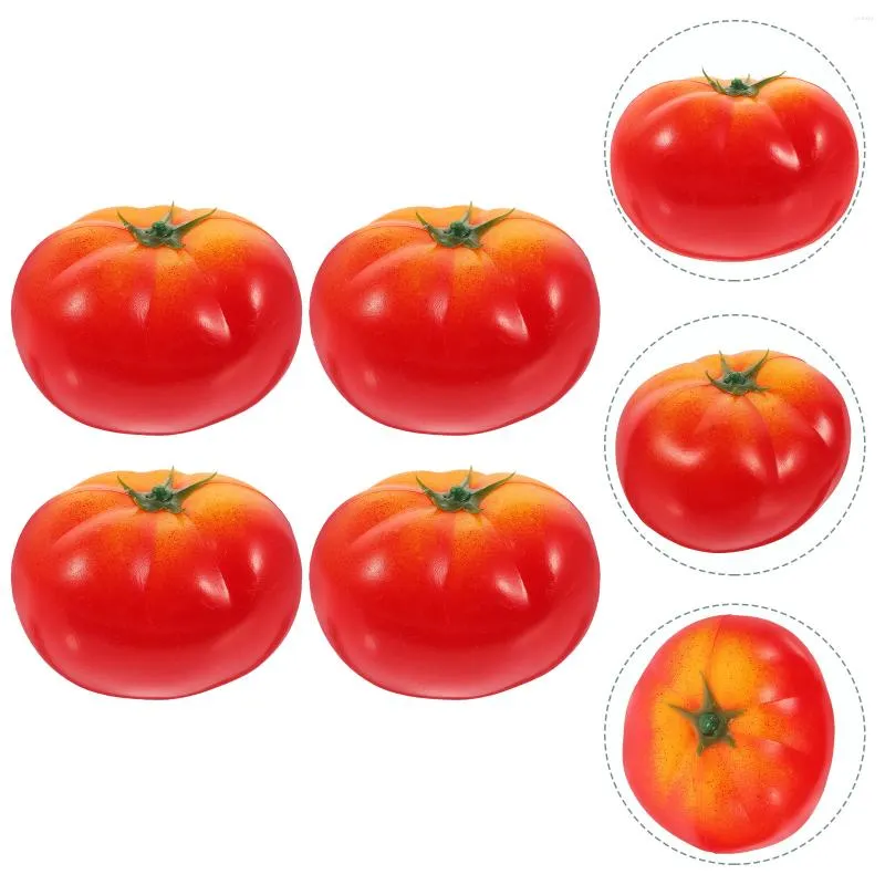 장식용 꽃 4 PCS 모방 토마토 생명의 가짜 장식 야채 거품 인공 소품 유아