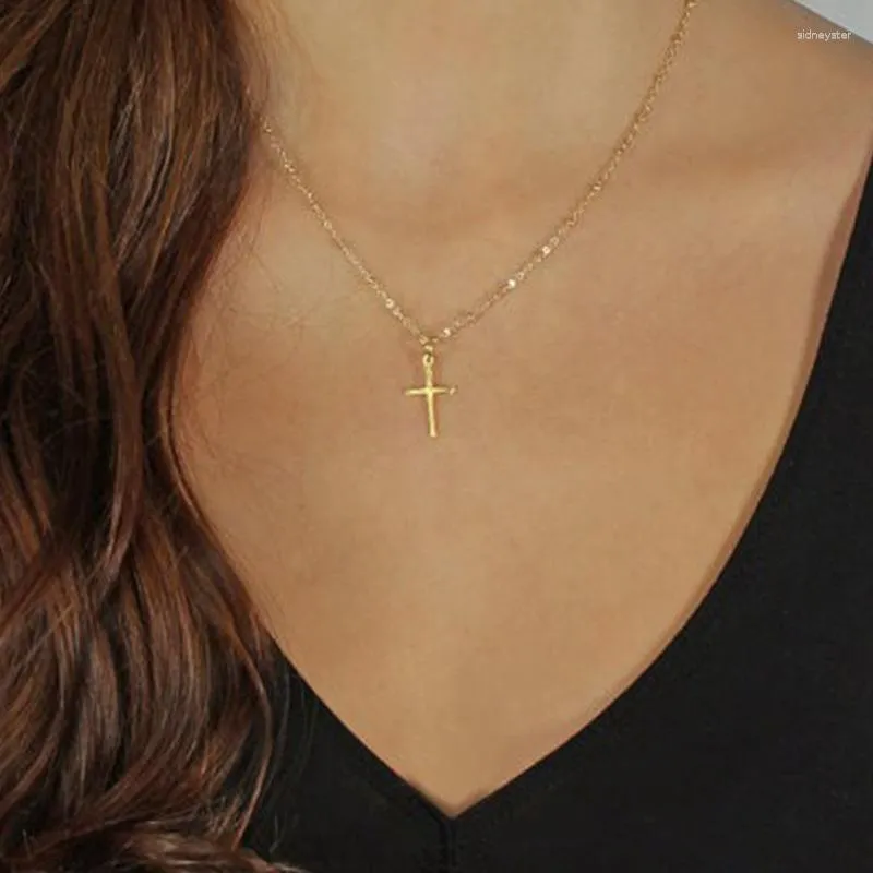 Hangende kettingen zomer gouden ketting kruis ketting kleine religieuze sieraden