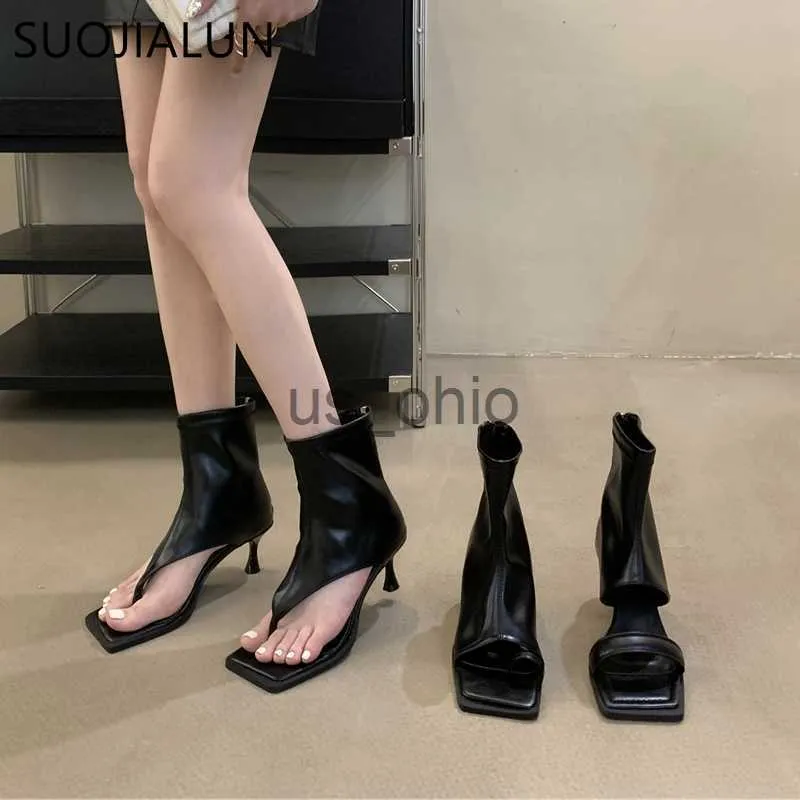 Boots Suojialun 2023 Brand Brand Women Boots Fashion Hollow Out Open Toe Ladies elenat Sandal Fin Alto Vestido de Vestido de Vestido Partemas Botas