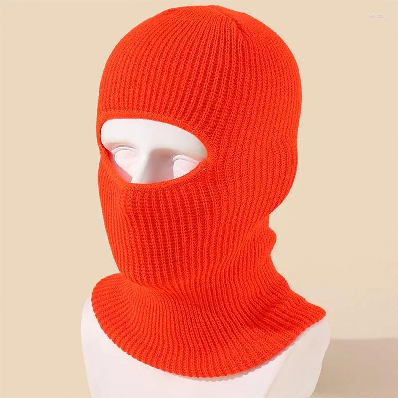 Berets Candy Colors Keep Warm Unisex Single Hole Balaclava Beanie Autumn Winter Outdoor Solid Color Men Women Ride Ski Mask Skull Caps