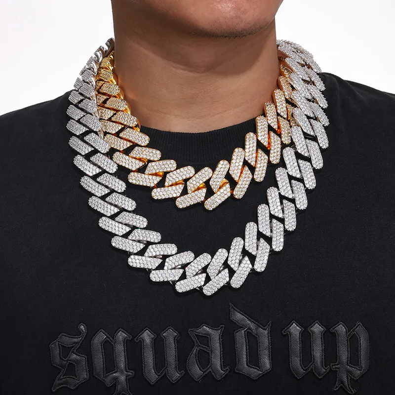 Pendant Necklaces 30mm Big Heavy Hip Hop 5A CZ Stone Paved Bling Iced Out Solid Rhombus Cuban Miami Link Chain Necklaces for Men Rapper Jewelry 230810
