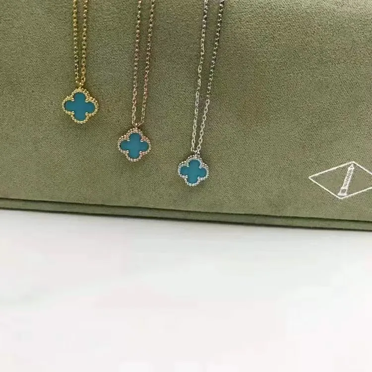 2023 New Fashion 9.5mm Vans Cleef Necklace Brand Mini 4/Four Clover Necklace High Quality 18k Gold Designer Necklace for Women