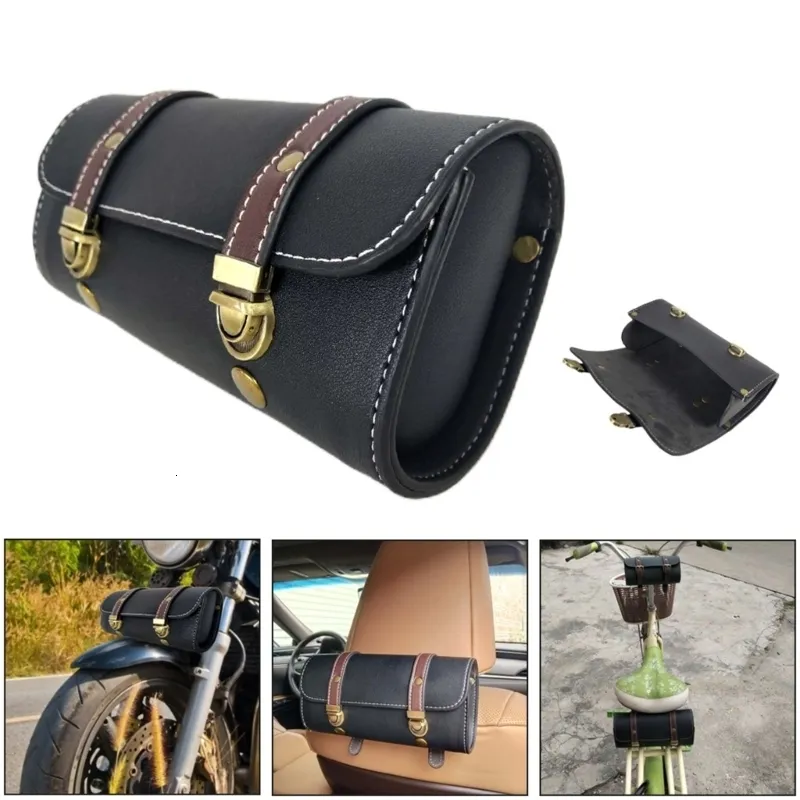 Panniers Bags Vintage Bike Tail PU Leathers Cycling Bag Saddle Pouch Rear Pannier Personalized Riding Bicycles 69HD 230811