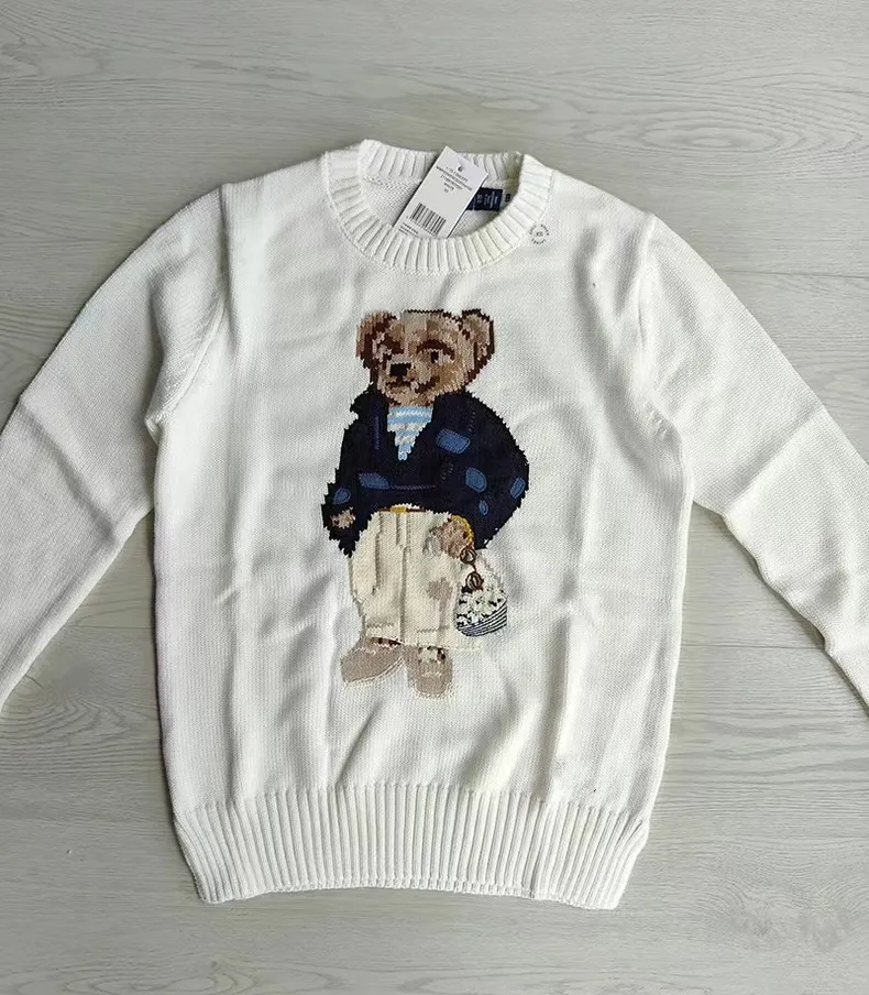 Polo Ralph Us Women's Laurens Winter Sweater Cartoon Bear Pullover Casual Fashion H3jy