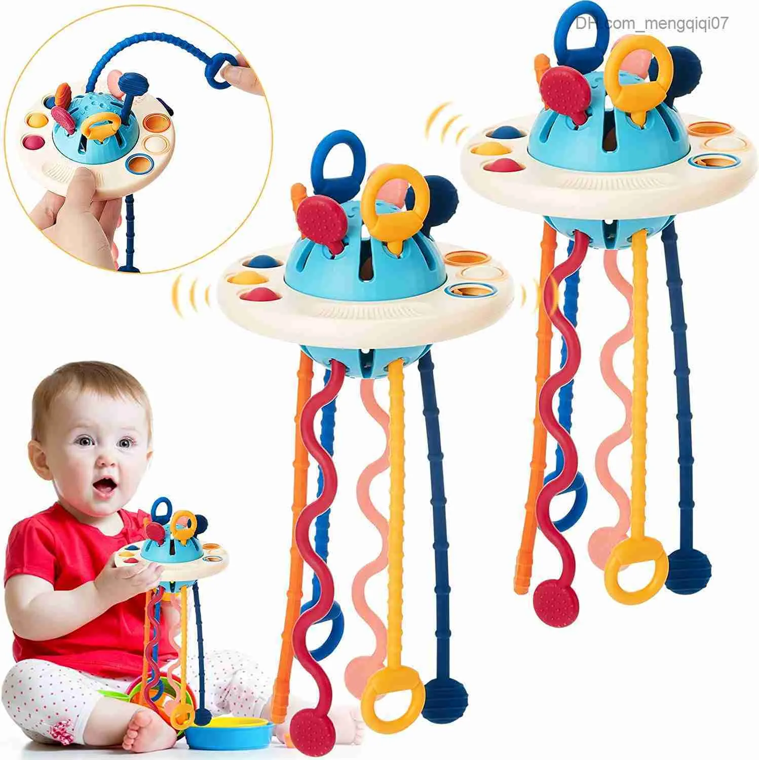 Pull Toys Montessori Pull String Sensor Toy Baby 6 12 Months Silicone Activity Toy Baby 1-3 Years Education Toy Z230814