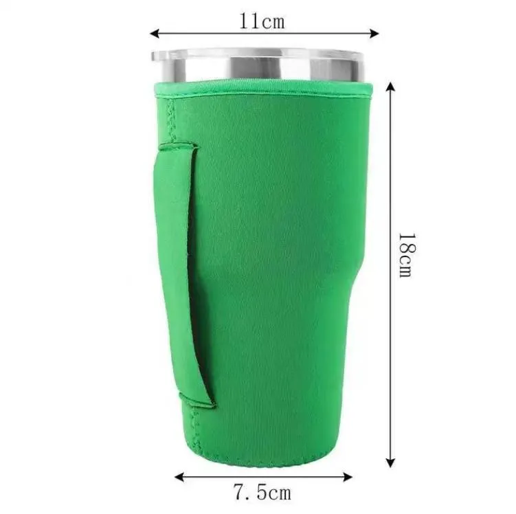Reusable Handles Ice Coffee Cup Sleeve Neoprene Insulated Sleeves Cups Holder With Handles For 30oz -32oz Tumbler Water Bottle Mug Cover Case Pouch SN4435