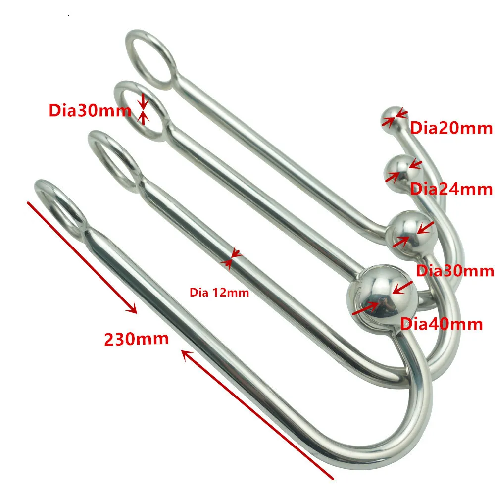 Anale speeltjes roestvrij staal metalen anale haak met balgat butt plug dilatator prostaat massager SM bondage seks tot_voghion.com