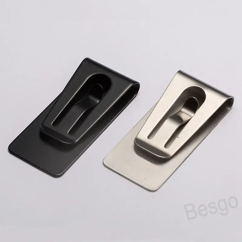 Ultrathin Stainless Steel Metal Money Clip Business Card Files Portable Gold Silver ID Card Credit Holder Multifunction Men Gift BH5514 TYJ