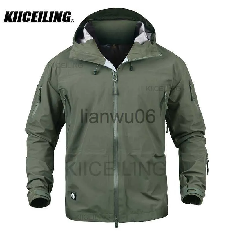Men's Jackets KIICEILING MC Camouflage Military Tactical Jacket Hard Shell Gluing Waterproof Windproof Windbreaker Army Hunting Coat Clothes J230811