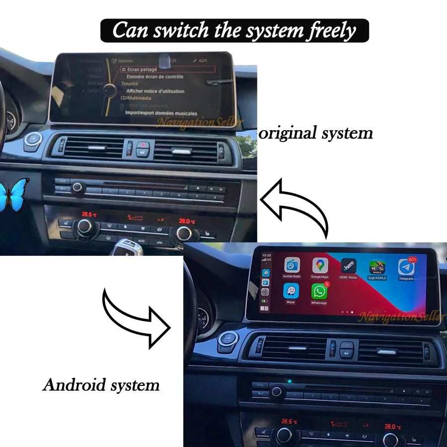 12,3 Touchscreen Android12.0 Für BMW F1O F11 CIC Apple CarPlay Android Auto  Retrofit Tablet Radio Nacation GPS Stereo Head Unit WiFi 4G New ID8  Menüstil Auto DVD Von 312,85 €