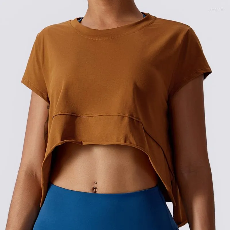 Active Shirts Basic Blank Crew Neck Soft Plain Cotton Spandex Girls T Shirt White Crop Top For Women Workout Gym Wear From 21 78 DHgate