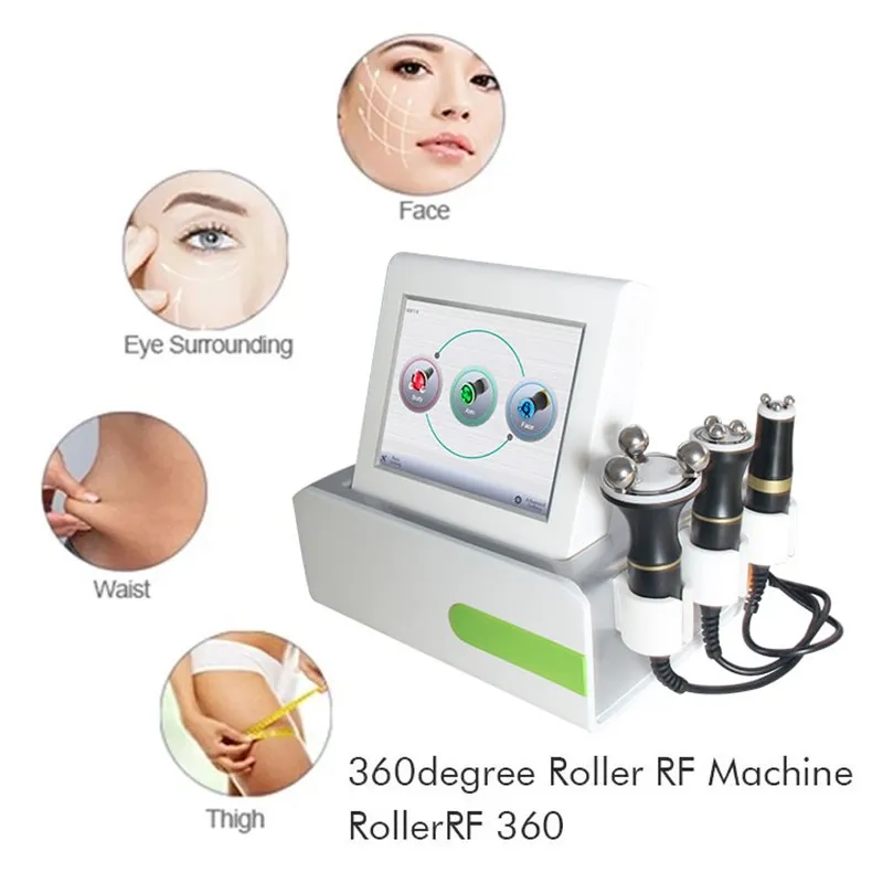 360 Roller RF sprzęt masaż nogi nogi usuwanie cellulitu Częstotliwość radiowa terapia światła maszyna piękności z 3 uchwytami do urządzenia odmładzania skóry twarzy