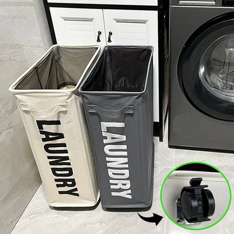 Storage Baskets Foldable Laundry Basket Dirty Clothes Basket Clothes Storage Bag Home Laundry Storage Organization Laundry Basket with Wheels 230810