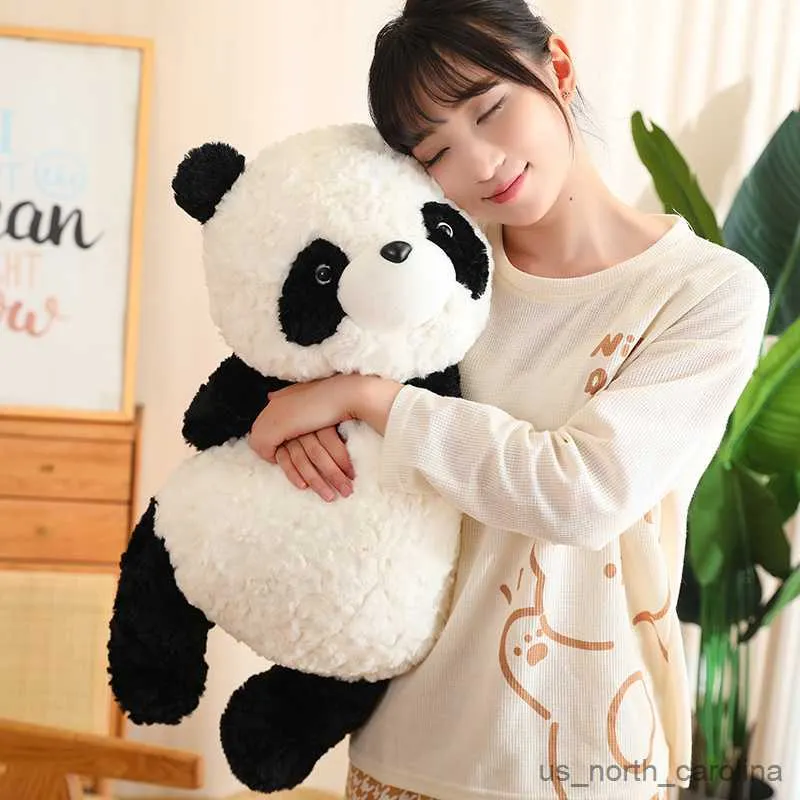 Stuffed Plush Animals 25-70CM Stuffed Soft Panda Plush Toys Lovely Rabbit Fur Giant Panda Plushie Cushion Sleeping Dolls for Kids Baby Gifts R230811