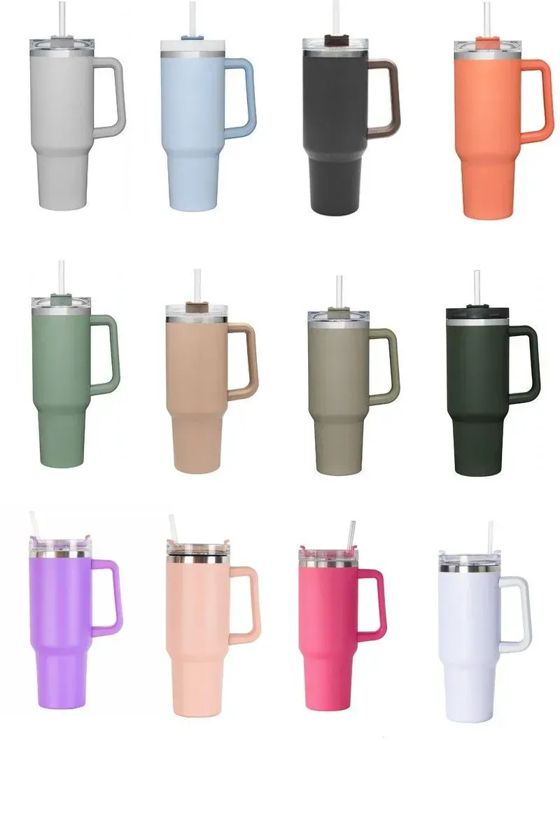 40oz Mug Tumbler With Handle Insulated Tumbler With Lids Straw Stainless Steel Coffee Tumbler Termos Cup GP1215