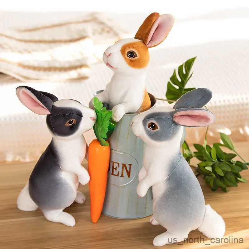 Fyllda plyschdjur Cartoon Rabbit Plush fylld leksak päls djur påsksimulering kanin leksaksmodell docka för barn trevlig present hem dekoration r230811