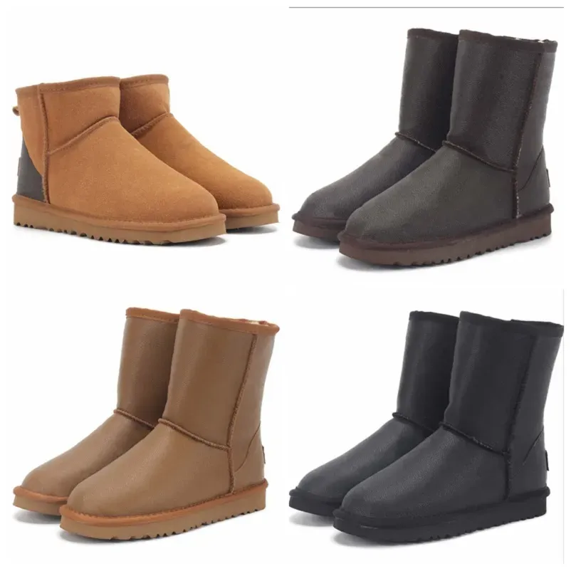 Nya snöstövlar designer män kvinnor mini boot plattform tjock botten ankel varma päls tossor fluffy fuzz mule tazz tozzs