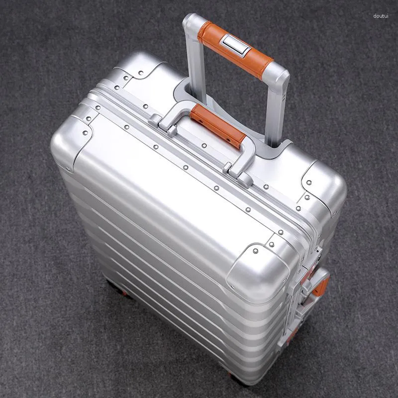 Suitcases Trend All Aluminum Travel Luggage 20/24 Inch Carry-on Men's And Women's High End Trolley Suitcase Student Hard Box