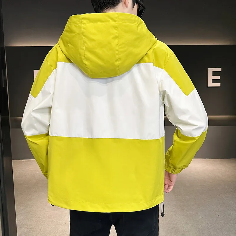 Mens Hooded Jackets Sale Jacket Loose Fit Solid Patchwork