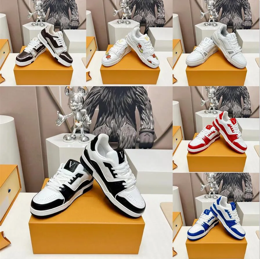 Designerskor män casual skor tränare utomhus löpskor hög kvalitet cowhide sneakers plattformskor män kvinnors trycktränare sko