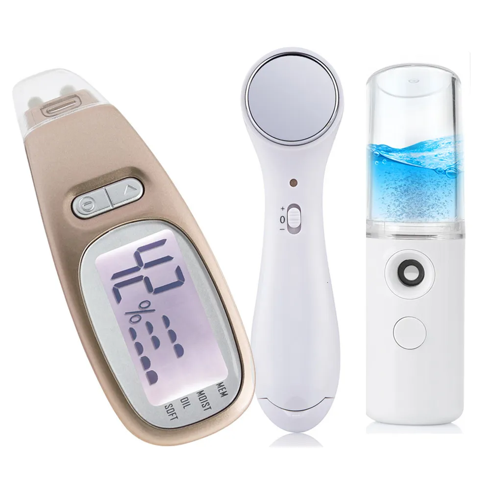 Digitale digitale huidanalysator Moisture Oil Detection Monitor met anti -verouderende machinezorg Massager Face Lift Tool Nano 230811