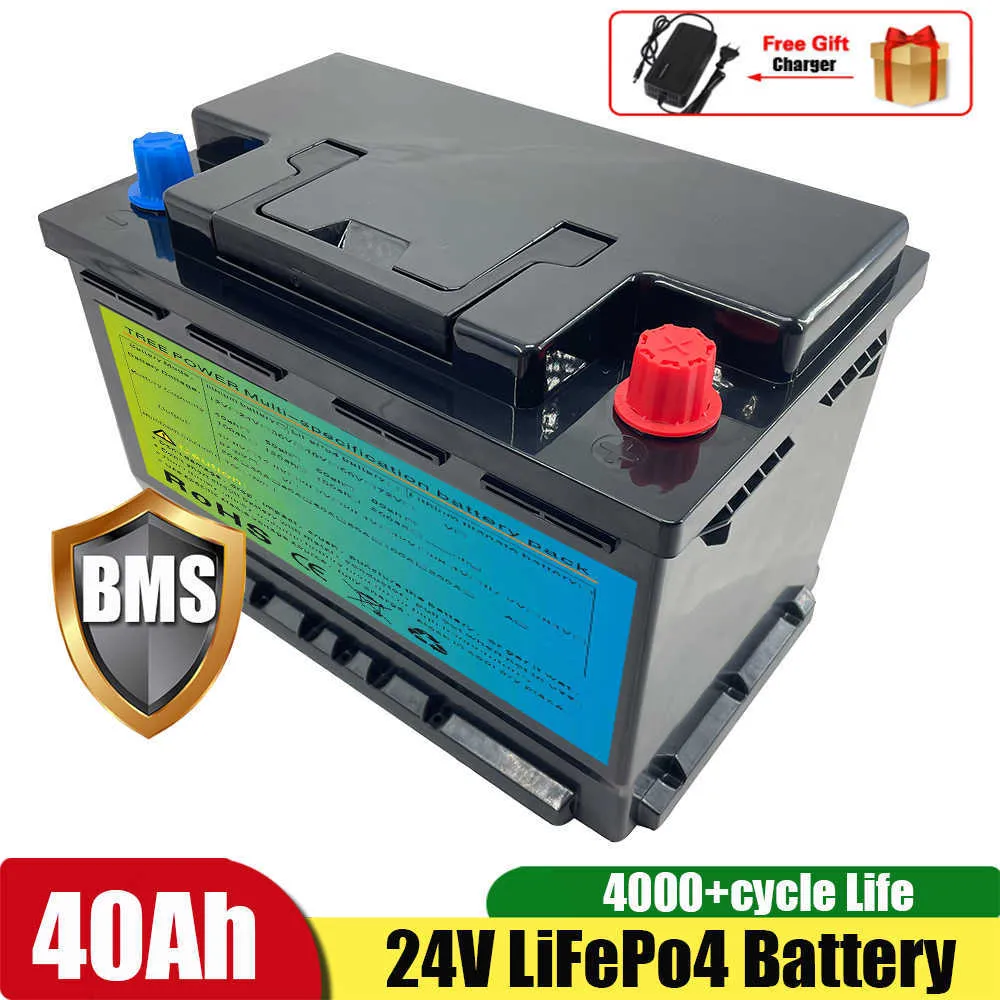 Lityum 24V 40AH LIFEPO4 1000W Yedekleme Güç Scooter Inverter Xenon Işıkları + 5A Şarj Cihazı