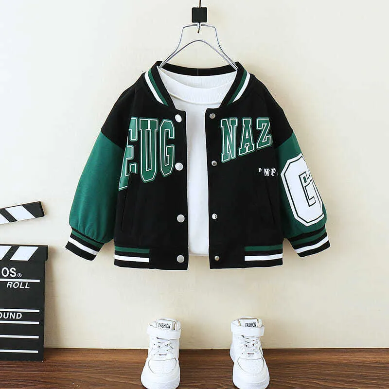 Jackor Spring Autumn Baseball Jacket Big Kids Boys Fashion Clothes For Teens Girls Cardigan 2 till 8 barn Outwear Coats Hoodies 230811