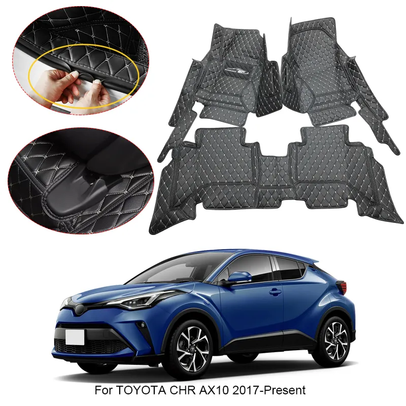 3D Full Surround Car Floor Mat For Toyota CHR AX10 2017-2025 Liner Foot Pads PU Leather Waterproof Carpet Auto Accessories