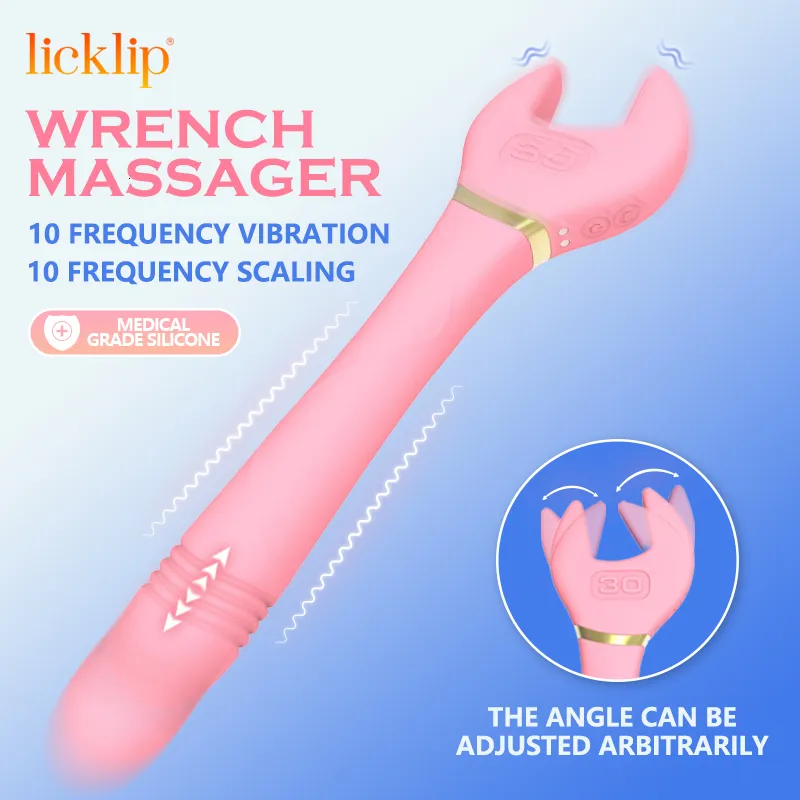 Spielzeug für Erwachsene LICKLIP Love Wrench Vibrator Automatischer Teleskopdildo Hammer Massagestab Klitorisstimulation M_voghion.com