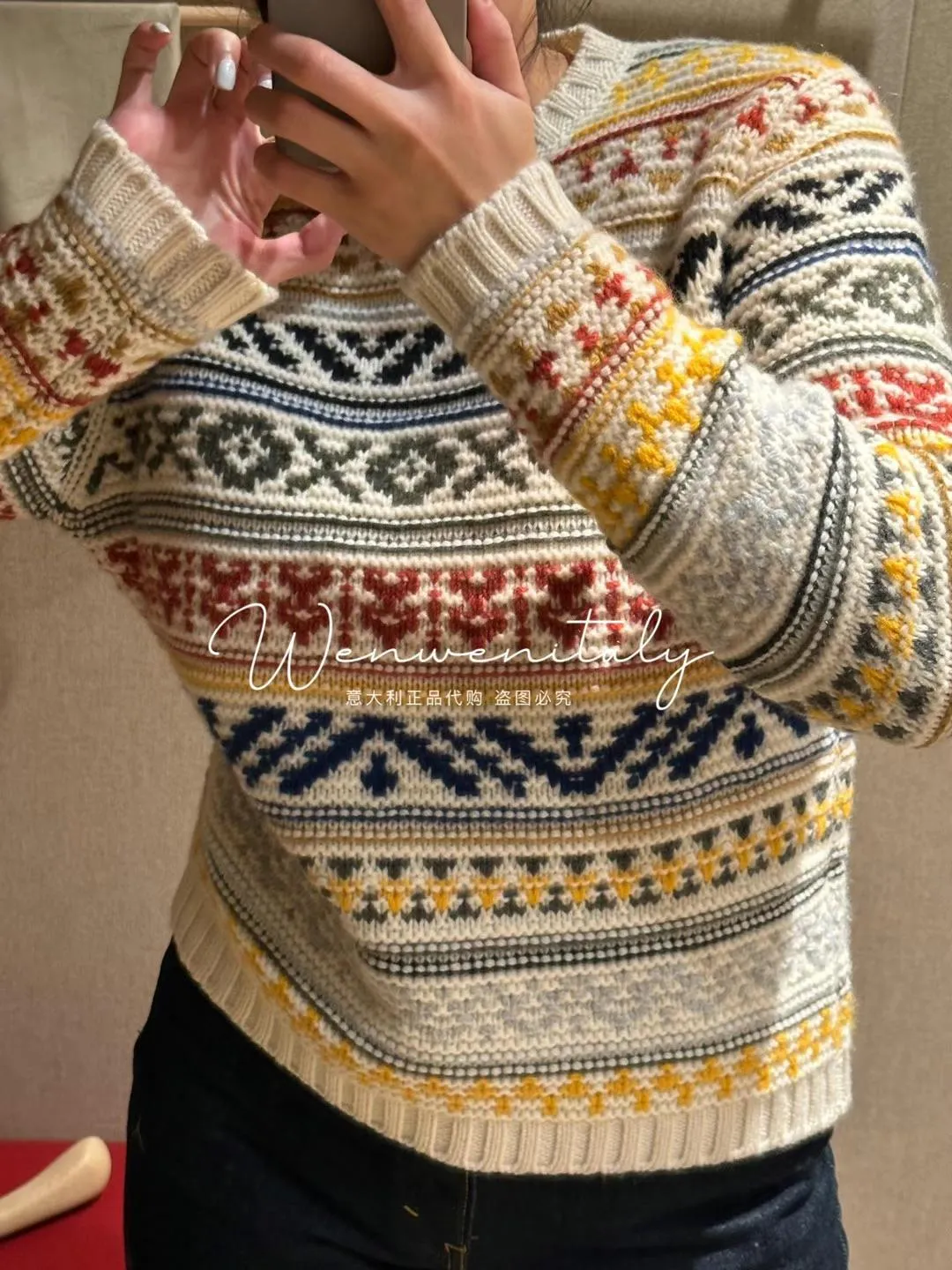 レディースセーター秋と冬ロロピアナラウンドネックカラーカシミア長袖セーター