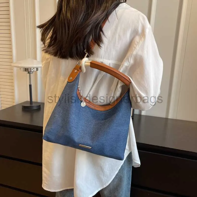 2023 Fashion Trend Denim Shoulder Bag High Capacity Tote With Hong Kong