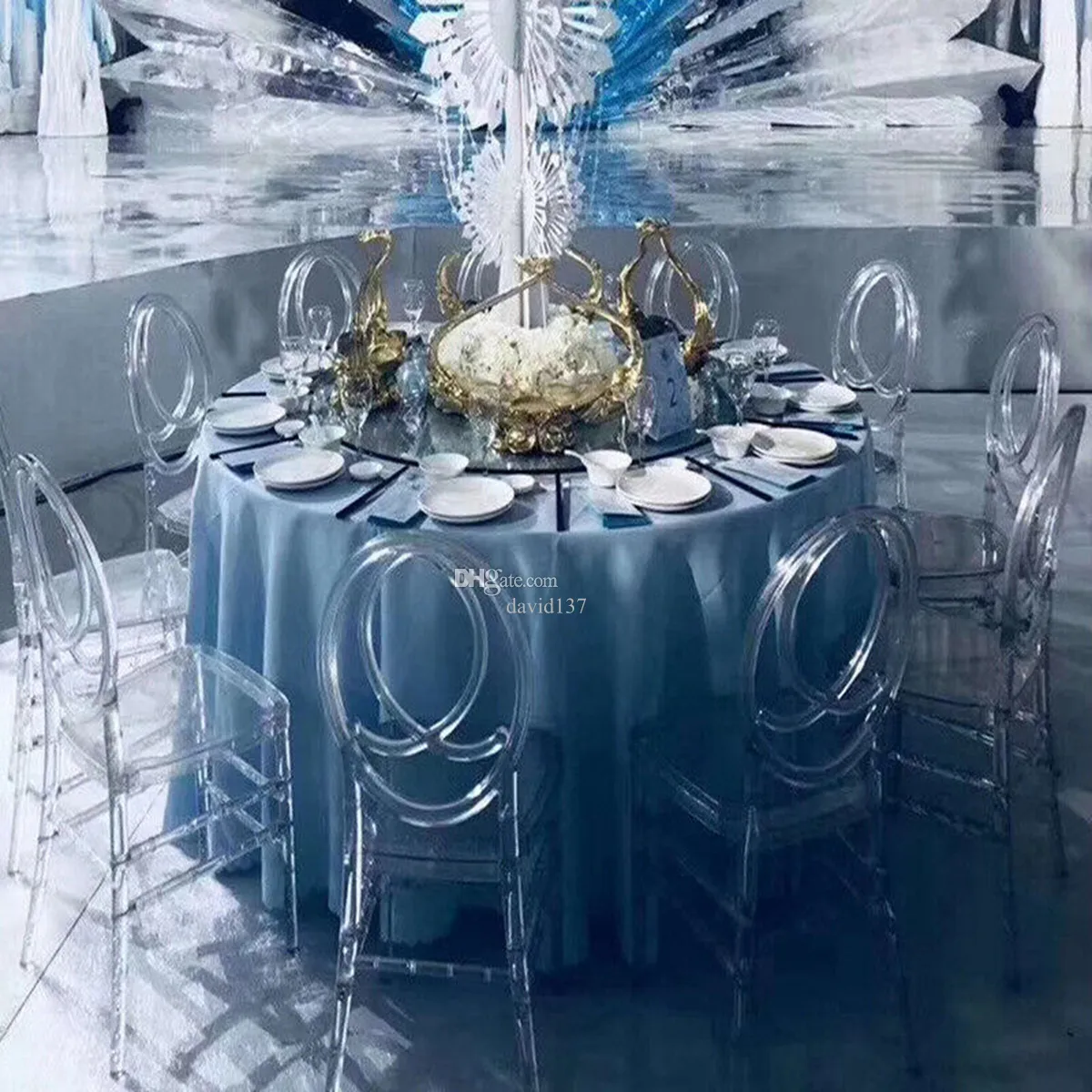 Units Modern Ghost Clear Crystal Dining Chairs Wedding Events