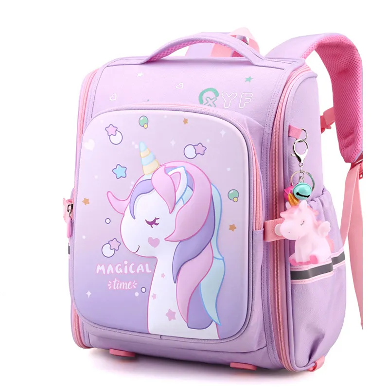 School Bags Girl School Bags Child Pink Unicorn Printing Backpacks Kindergarten Student Cute Girls Children's Schoolbag Waterproof Kid 230810