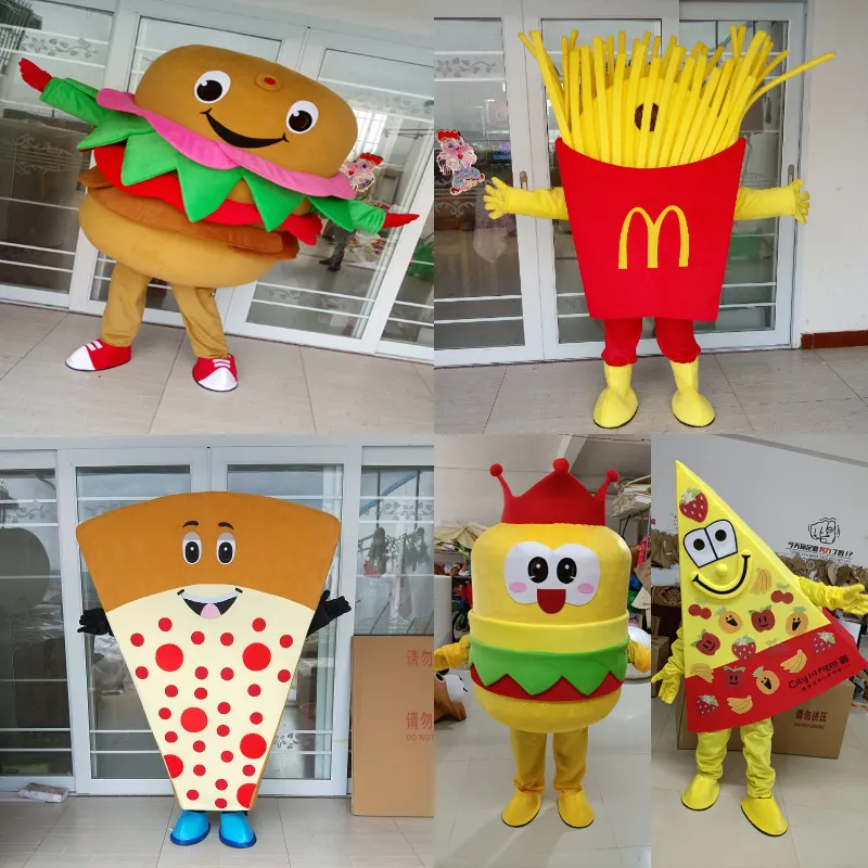 Simbok French Fries Pizza Cartoon Dolls Costumes Walking Performances Advertising Dolls Söta och flexibla kostymer Mascot
