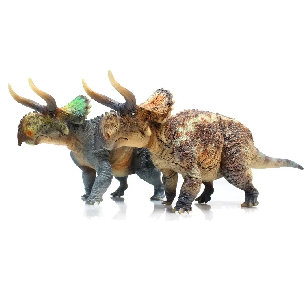 Figures de jouets d'action haolonggood 1 35 Nasutoceratops Titusi dinosaur jouet antique préhistroy animal modèle 230811