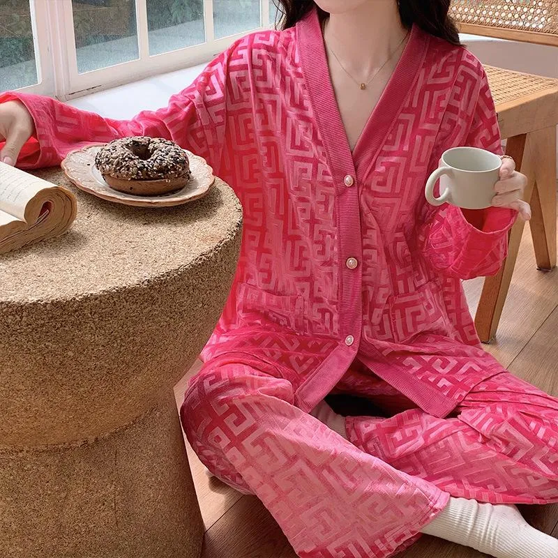 Womens Sleepwear Pink Pyjamas Loungewear Women Velour Warm Casual
