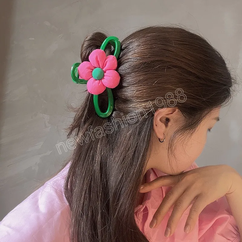 Central de pelo de floración simple para mujeres personalidad de la moda Cañas para el cabello para niñas accesorios para el cabello acrílico coreano