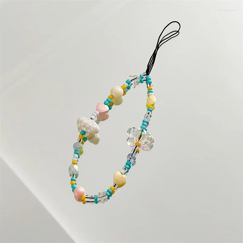 Strand Blue et Yellow Heart Cloud original Bracelet de sangle de téléphone mobile unique