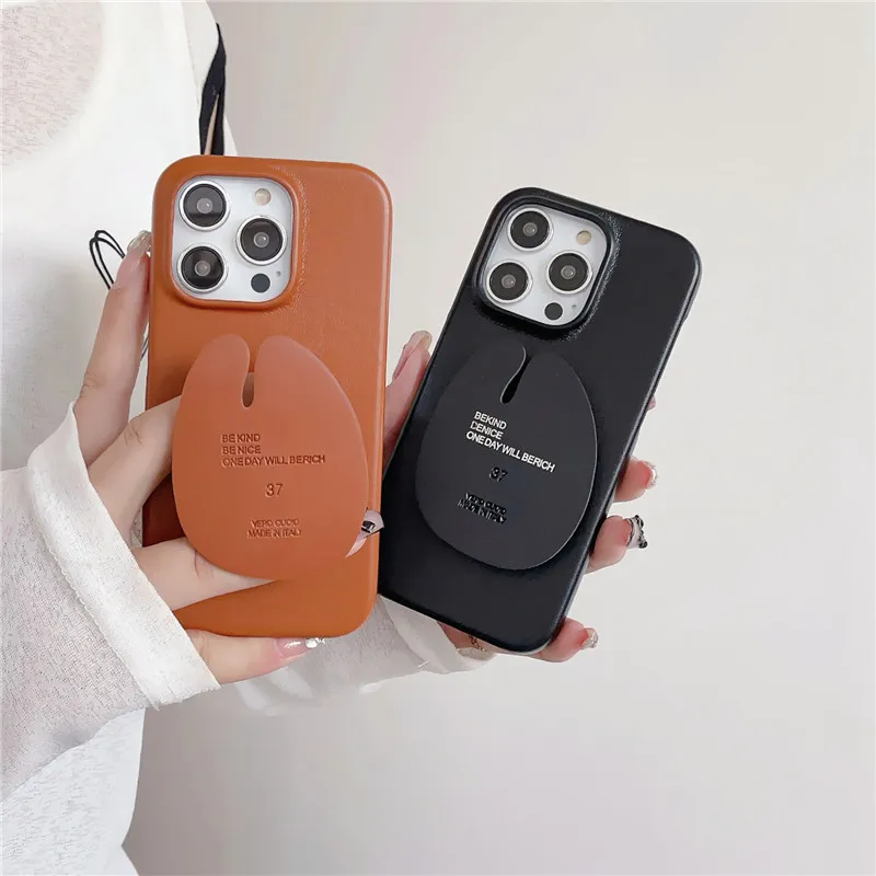 Luxury Detachable Bracket Leather Vogue Phone Case for iPhone 14 13 12 11 Pro Max Samsung Galaxy A25 A53 A54 S23FE S22 Ultra S23 Plus Slim Kickstand Solid Back Cover