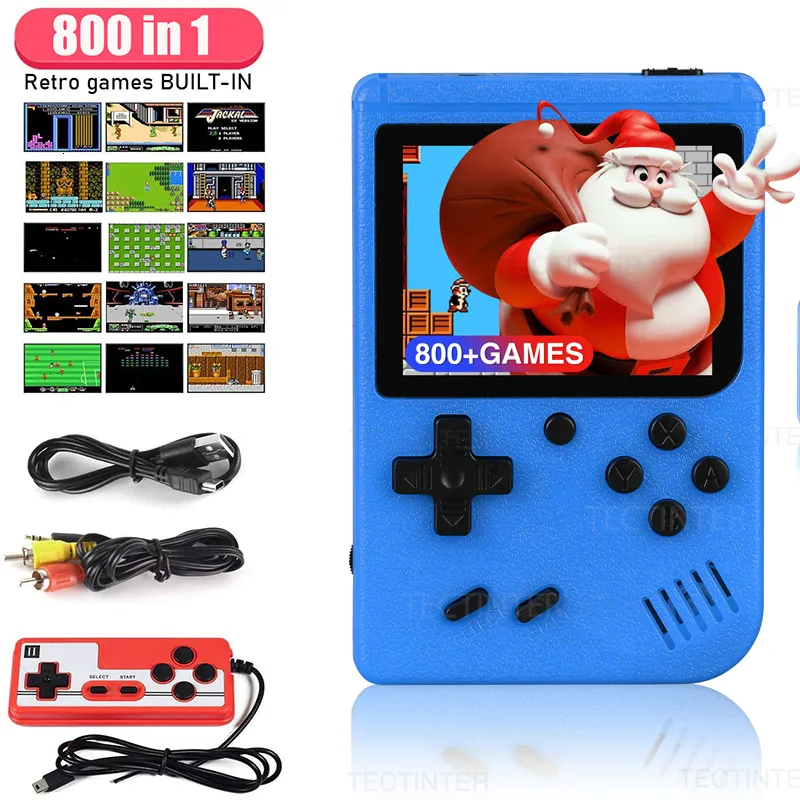 Player portatili 800 in 1 console videogioco retrò con console portatile con console di gioco TV portatile Av Out Mini Player Handhell ​​Player For Kids Gift 230812