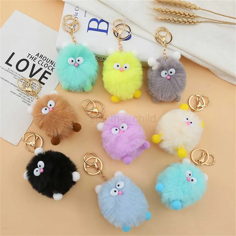 Keychains lanyards domme schattige hamster sleutelhang haarbal poppen sieraden ornamenten sleutelring zacht speelgoed hanger pluxh tas accessoires mooi cadeau