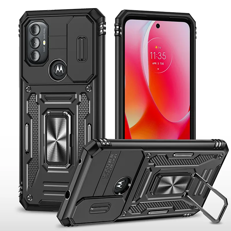 Telefoonhoesjes voor Google Pixel 8 Pro 7 Pro 7a Auto -montage Ringhouder Sterkstand Schuifcamera Lens Bescherming Schokbestendige achteromslag