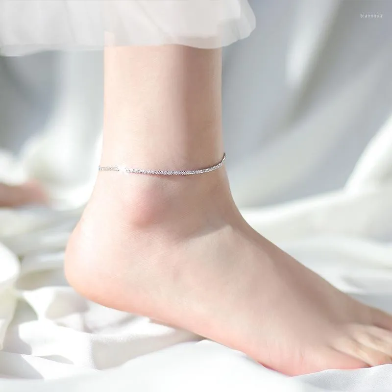 Anklets ytkisy iskrząc Anklet Summer cienki stemplowany minimalistyczny niszowy design błyszczowy prezent biżuterii na plaży