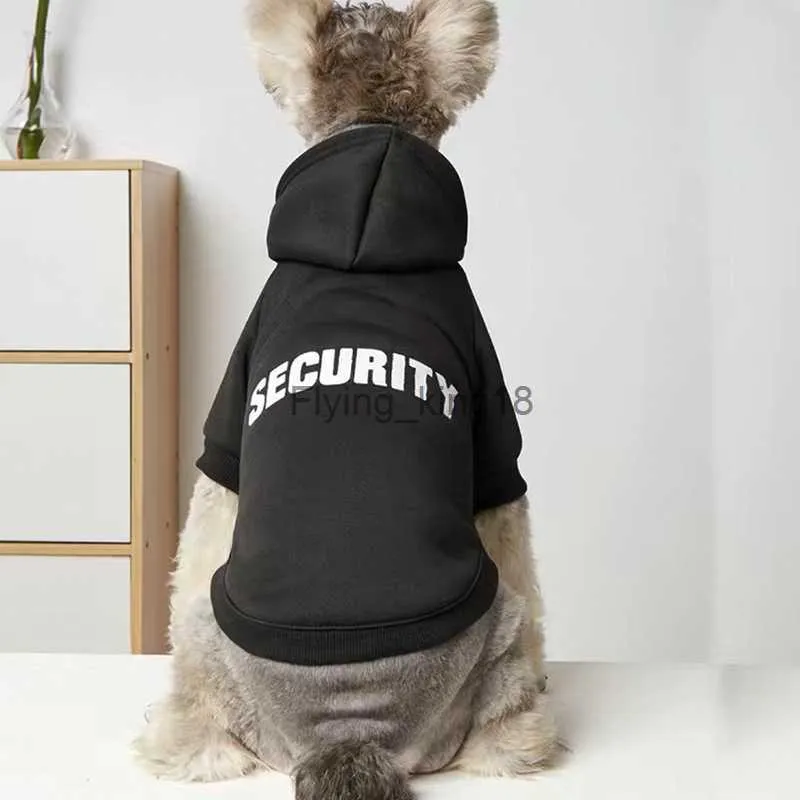 Security Dog Ubrania małe duże psy z kapturem płaszcz chihuahua pies bluza francuski buldog ciepłe ubrania szczeniaka dla psa xs-9xl HKD230812