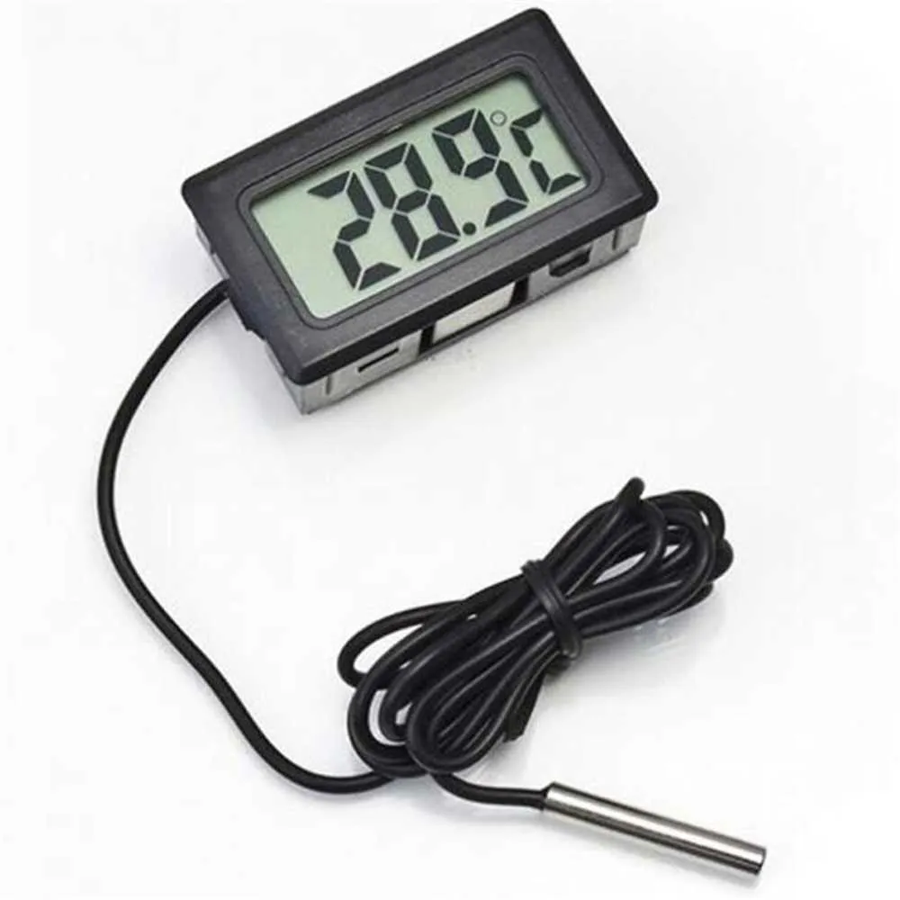 FY-10 Mini LCD Thermomètre numérique Thermomètre Aquarium Aquarium Water Temper température Testeur Técteur moniteur Capteur de température intégrée 1M