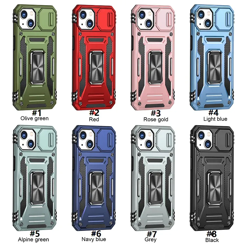 Shockproof Case For iPhone 15 Pro Max 14 13 12 Camera Lens Slide Cover  Protector